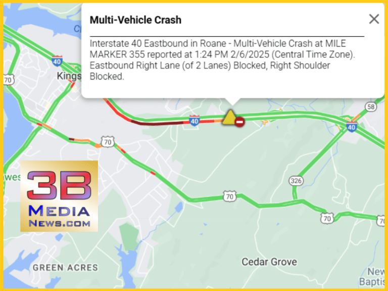 MULTI-VEHICLE CRASH ON INTERSTATE 40 – 3B Media News