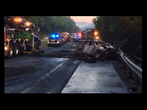 TWO PERSONS DEAD IN FIERY CRASH ON I-24 NEAR CHATTANOOGA