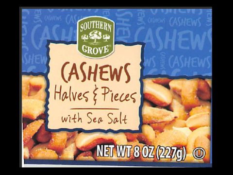 CASHEWS BEING RECALLED DUE TO POSSIBLE GLASS CONTAMINATION