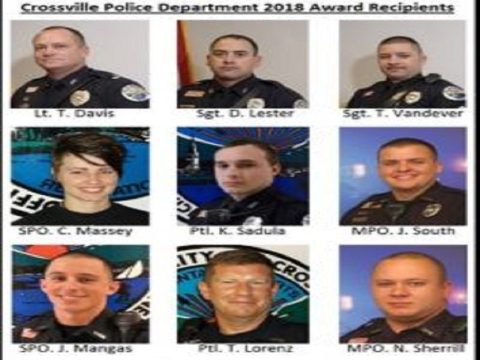 SEVERAL CROSSVILLE POLICE OFFICERS RECEIVE YEAR-END RECOGNITION.