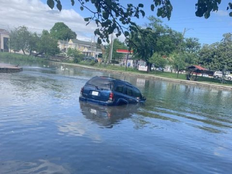 Car in Fountain City Lake