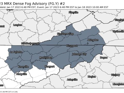 Dense Fog Advisory for Anderson County