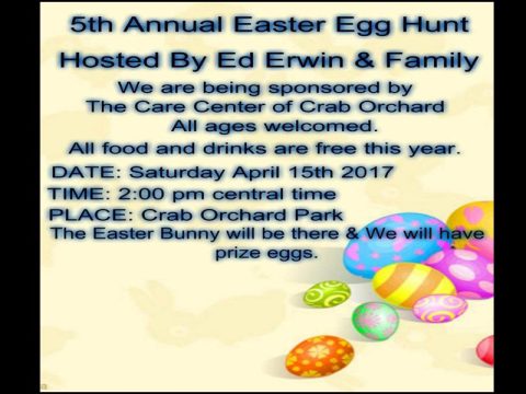 CRAB ORCHARD CARE CENTER TO HOST ANNUAL EASTER EGG HUNT