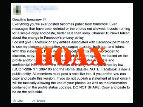 DON'T FALL FOR THE LATEST VIRAL FACEBOOK PRIVACY HOAX