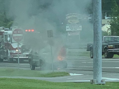 CAR FIRE ON NORTH MAIN ST. IN CROSSVILLE QUICKLY EXTINGUISHED