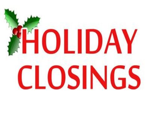 CITY OF CROSSVILLE/CUMBERLAND COUNTY CHRISTMAS CLOSINGS