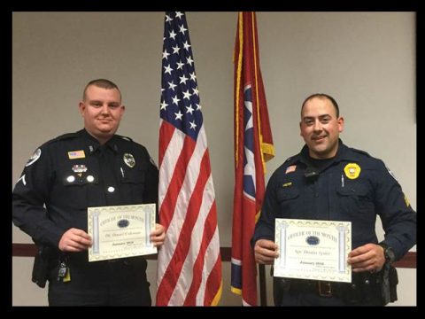 LESTER & COLEMAN RECEIVE CROSSVILLE'S "OFFICERS OF THE MONTH" AWARD FOR JANUARY
