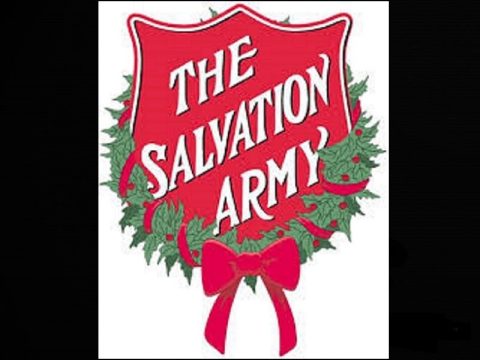 Salvation Army with wreath