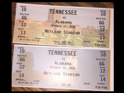 HOW MUCH ARE TICKETS TO TENNESSEE VS. ALABAMA FOOTBALL GAME?