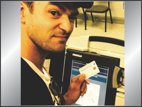 JUSTIN TIMBERLAKE FINDS OUT IT'S ILLEGAL TO TAKE SELFIES IN TN VOTING BOOTHS