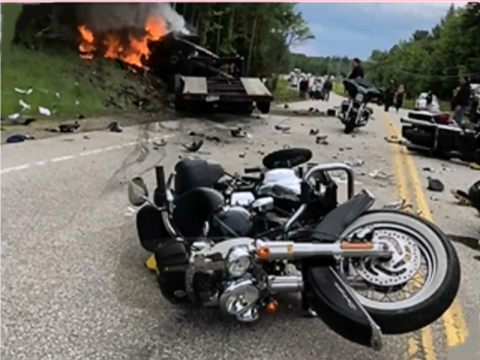 motor cycle wreck 7 deaths
